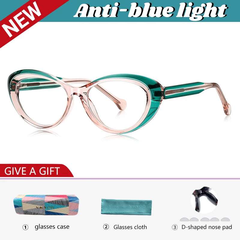 Vicky Women's Full Rim Oval Cat Eye Tr 90 Titanium Reading Glasses 97100