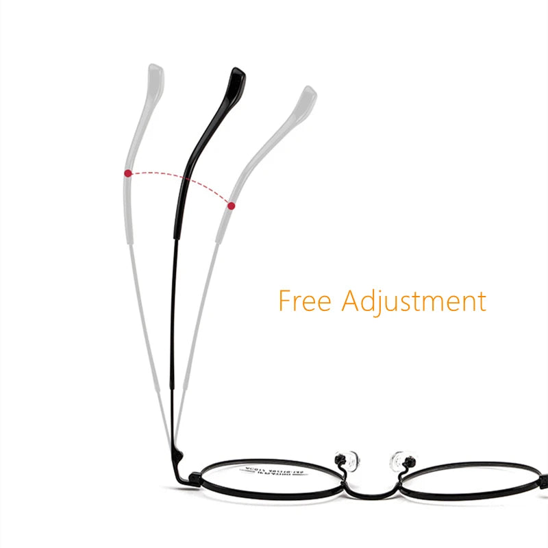 Hdcrafter Unisex Full Rim Round Titanium Alloy Eyeglasses Ac0171 Full Rim Hdcrafter Eyeglasses   