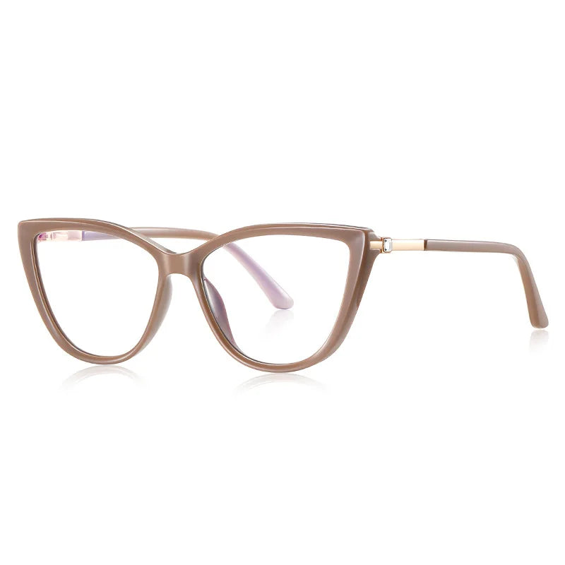 Momoja Women's Full Rim Oval Cat Eye Tr 90 Alloy Eyeglasses 72239