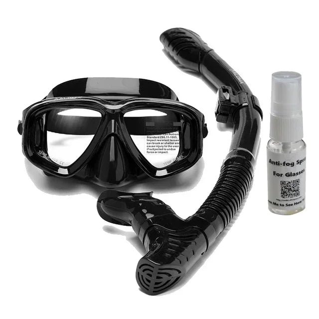 Aleefa Unisex Goggle Pc Tempered Glass Lens Silicone Swim Mask 64305