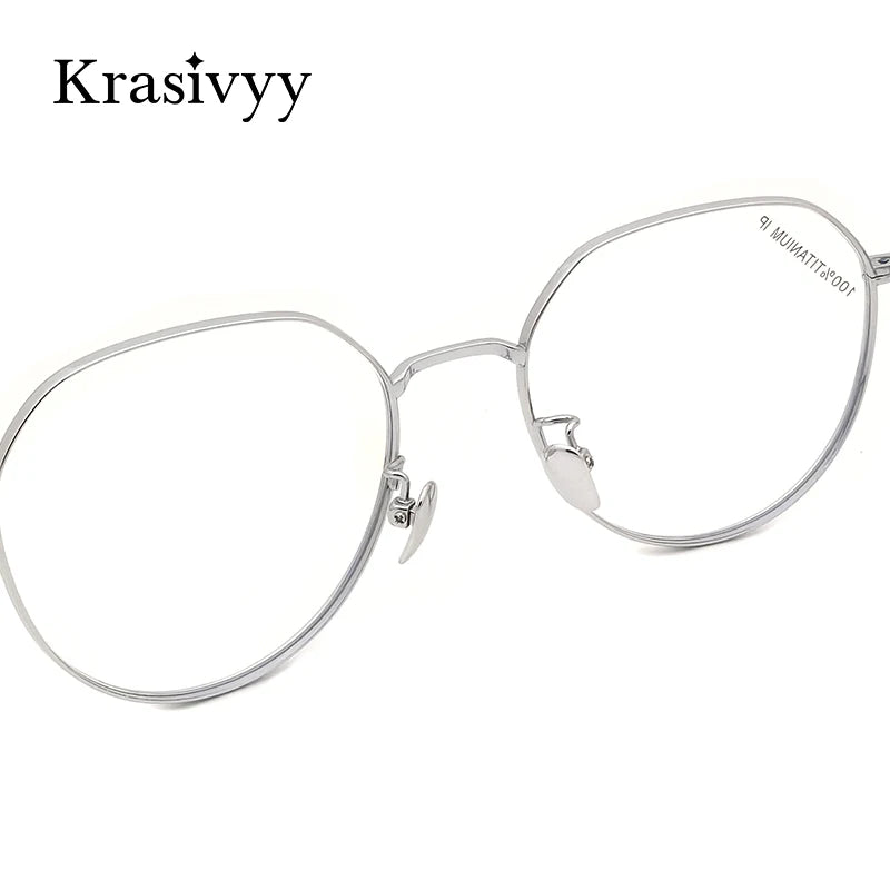 Krasivyy Womens Full Rim Round Titanium Eyeglasses Kr8188 Full Rim Krasivyy   