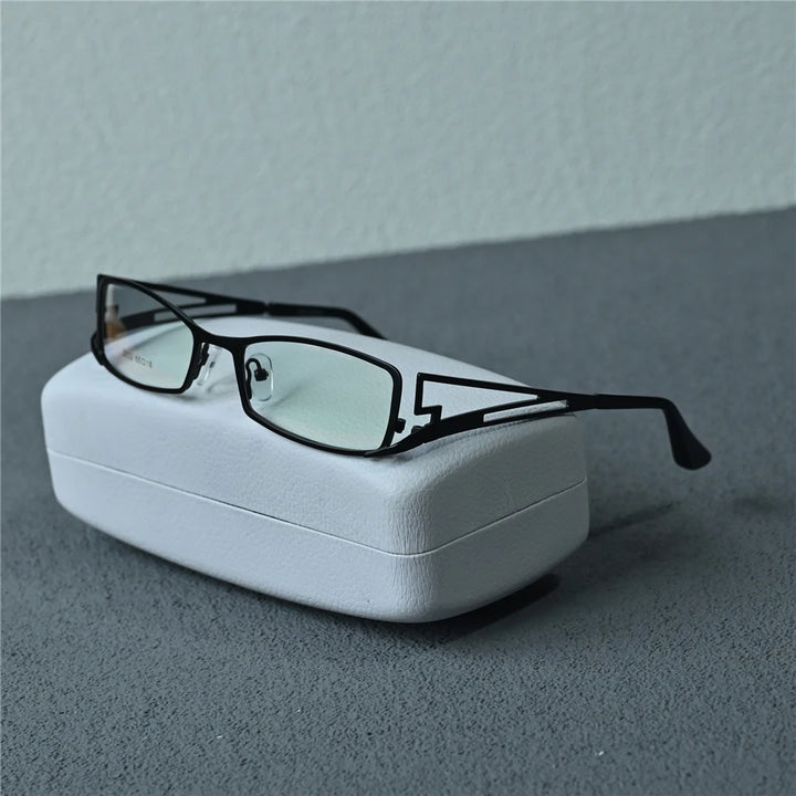 Cubojue Unisex Full Rim Small Rectangle Alloy Reading Glasses C632 Reading Glasses Cubojue +225 black 