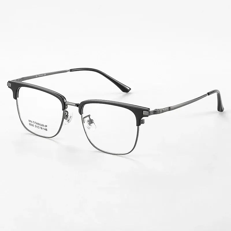 Gatenac Unisex Full Rim Polygon Square Acetate Alloy Eyeglasses 679007 FuzWeb