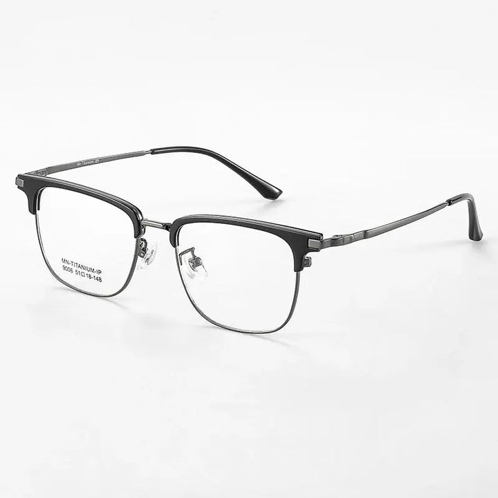Gatenac Unisex Full Rim Polygon Square Acetate Alloy Eyeglasses 679007 FuzWeb
