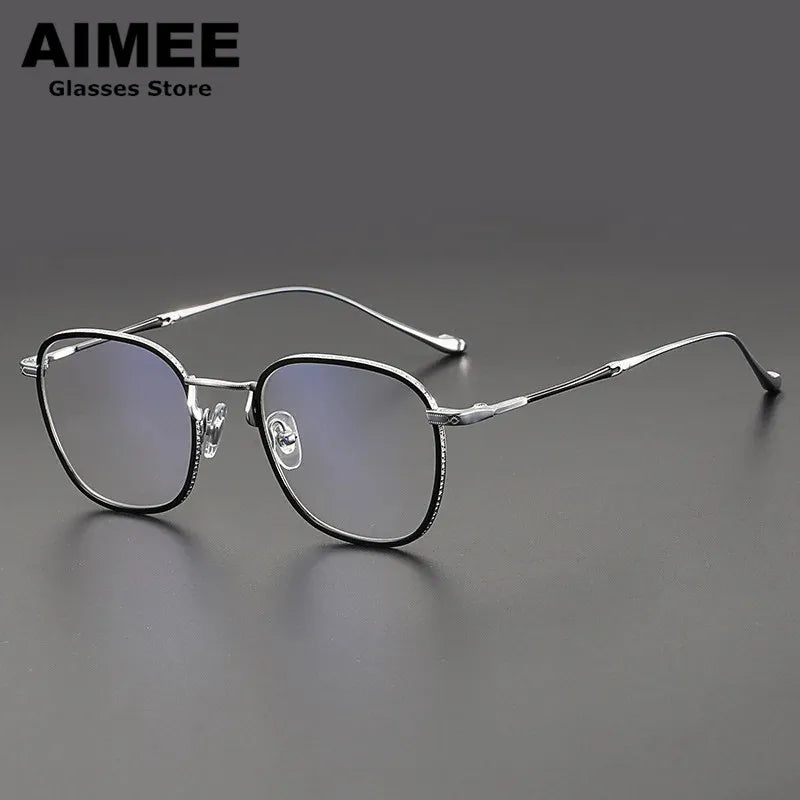 Aimee Unisex Full Rim Square Titanium Acetate Eyeglasses 5915 Full Rim Aimee   