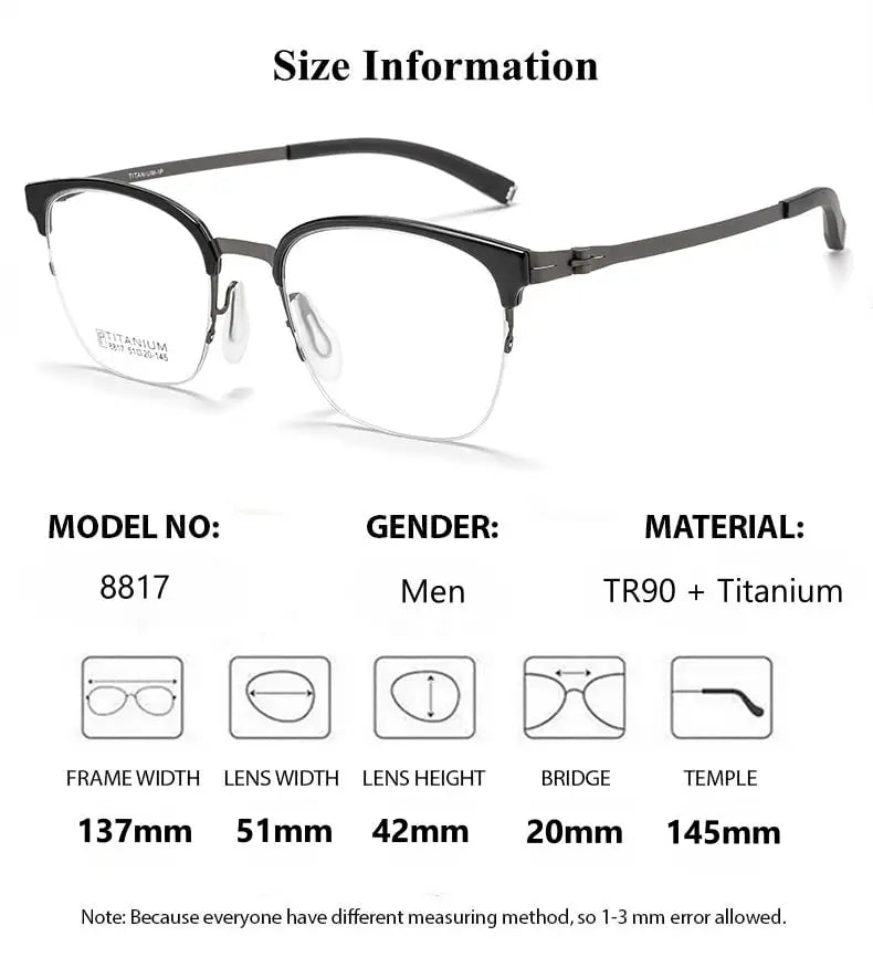 Summer Flower Women's Full Rim Round Square Steel Eyeglasses 88174