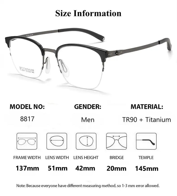 Summer Flower Women's Full Rim Round Square Steel Eyeglasses 88174