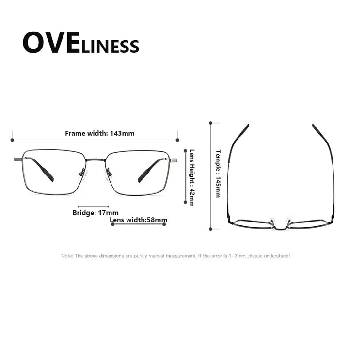 Oveliness Unisex Full Rim Polygon Square Titanium Eyeglasses 581058