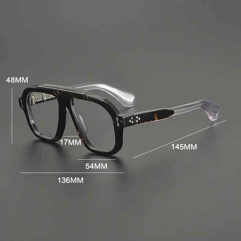 Gatenac Womens Full Rim Square Brow Line Acetate Eyeglasses 679433 — view 2 | Gatenac at FuzWeb
