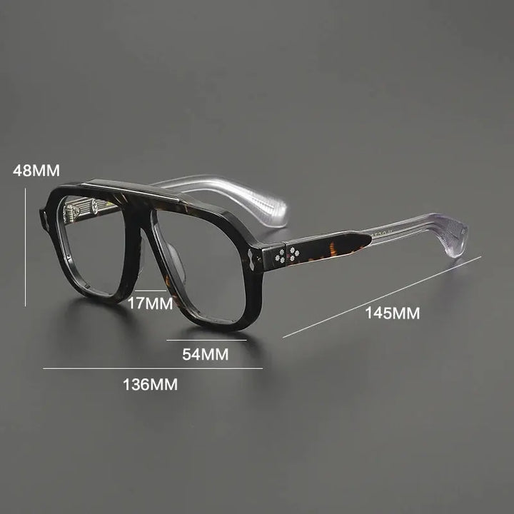 Gatenac Womens Full Rim Square Brow Line Acetate Eyeglasses 679433 — view 2 | Gatenac at FuzWeb