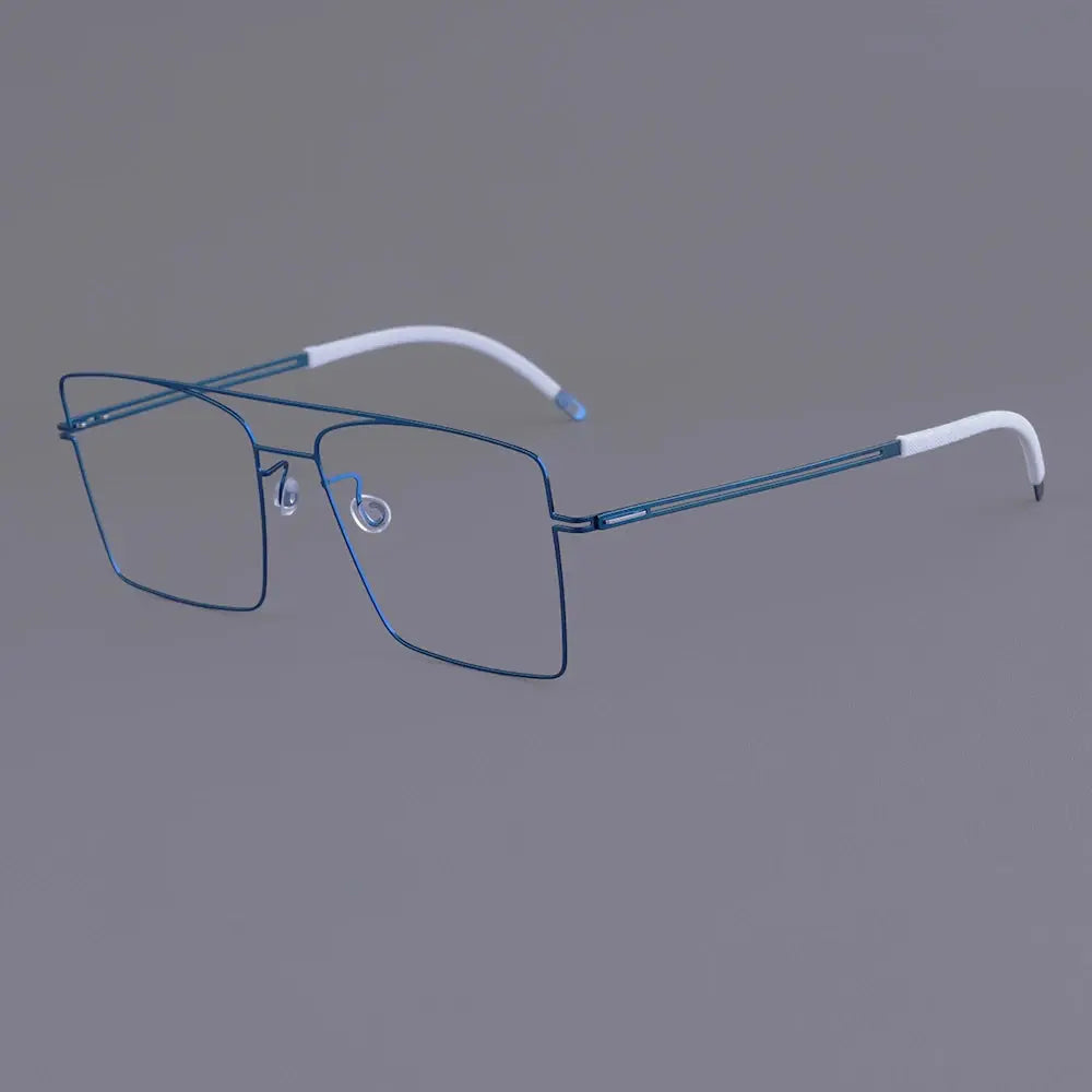 Aimee Unisex Full Rim Square Double Bridge Titanium Eyeglasses  481476 FuzWeb