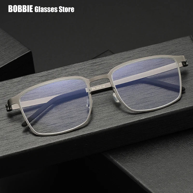 Bobbie Unisex Full Rim Square Screwless Titanium Eyeglasses 961967