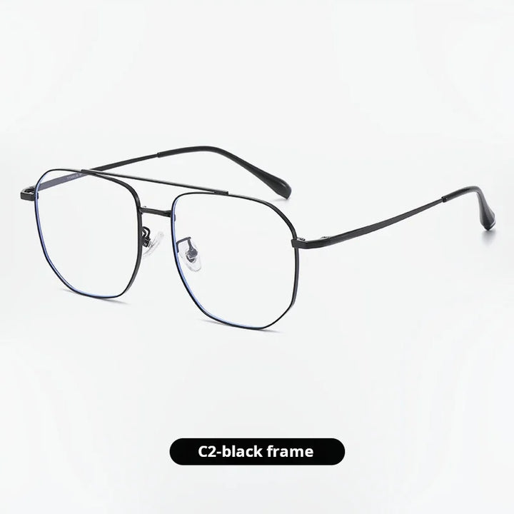 Momoja Unisex Full Rim Big Square Double Bridge Titanium Eyeglasses 725588