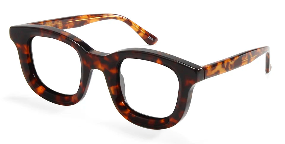 Esnbie Unisex Full Rim Round Square Thick Acetate Eyeglasses 23004