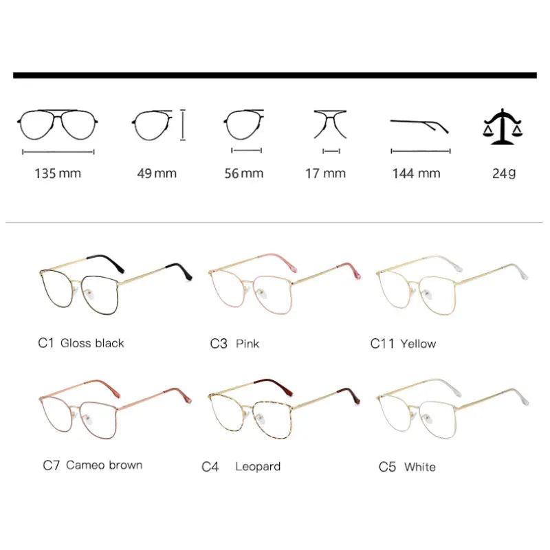 Handoer Women's Full Rim Square Tr 90 Alloy Eyeglasses 91503