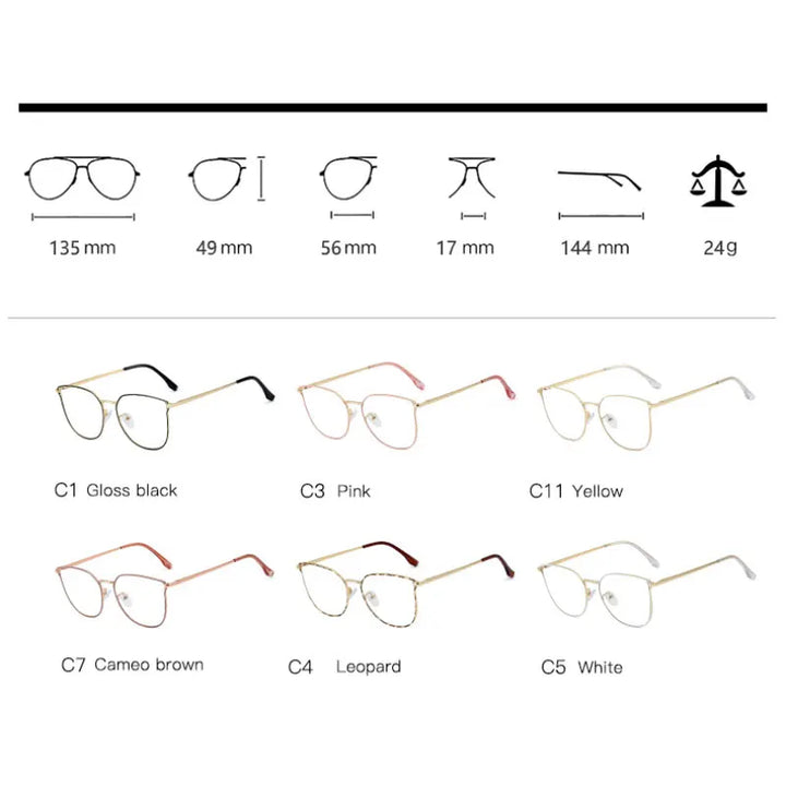 Handoer Women's Full Rim Square Tr 90 Alloy Eyeglasses 91503