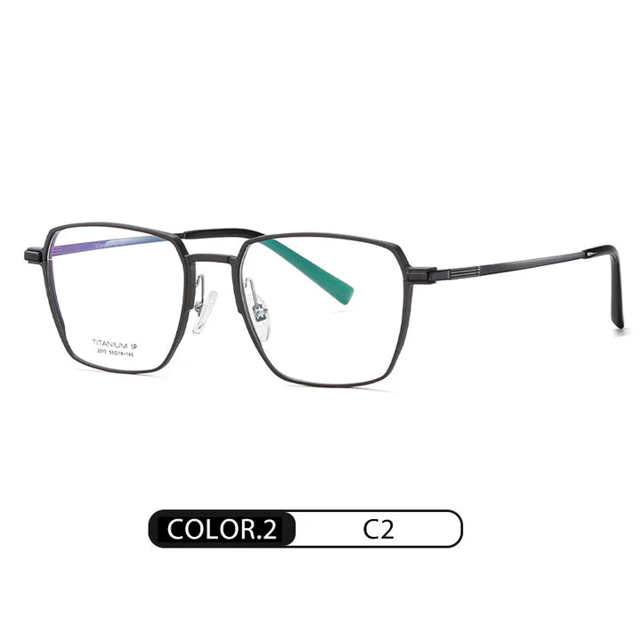 Hotochki Unisex Full Rim Square Titanium Eyeglasses Yj2013 Full Rim Hotochki C2  