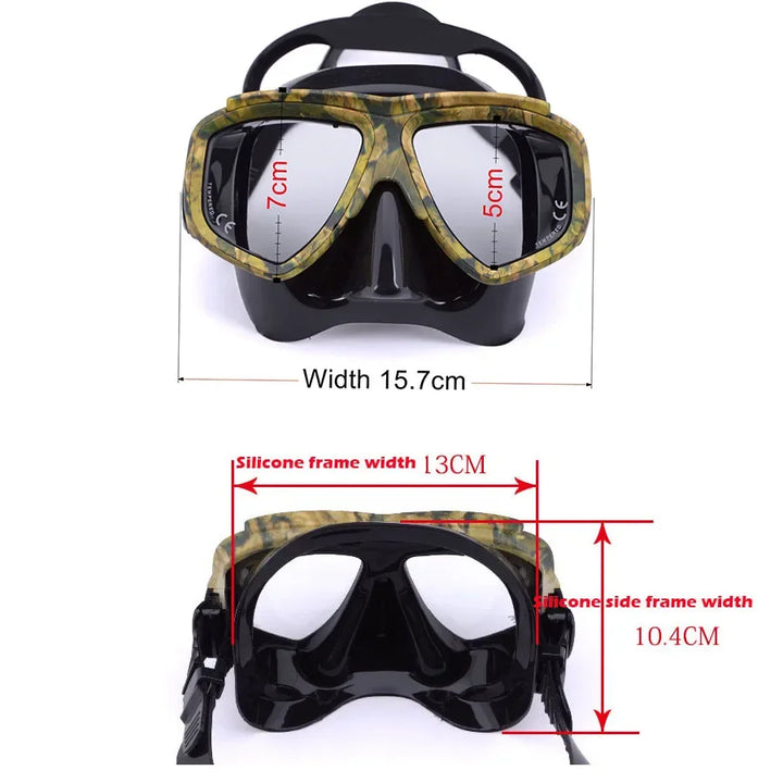 Aleefa Unisex Goggle Pc Silicone Tempered Glass Myopia Swim Mask 64923
