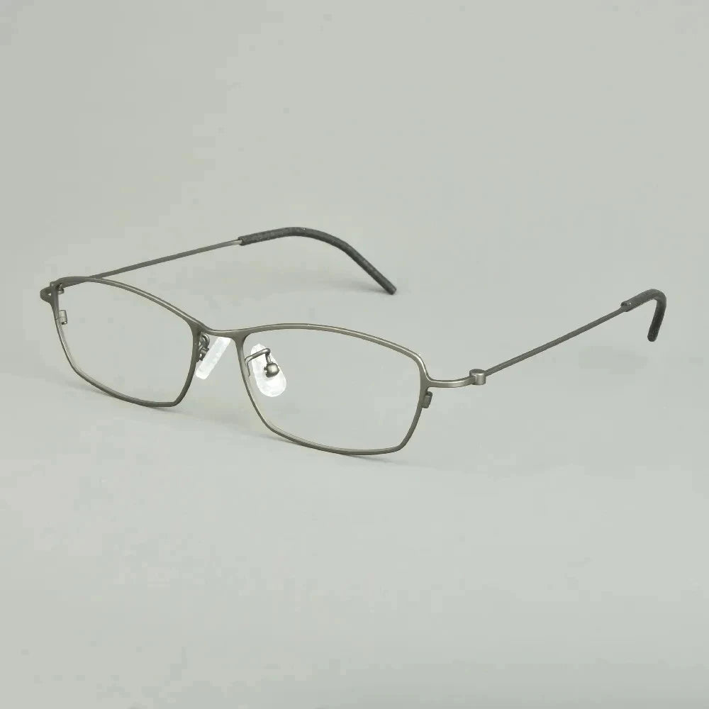 Aimee Unisex Full Rim Rectangle Square Titanium Eyeglasses 14509 Full Rim Aimee Gun-Grey  