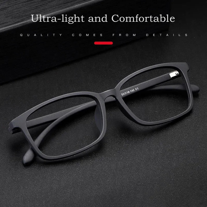 Kocolior Unisex Full Rim Square Tr 90 Hyperopic Reading Glasses 98007 Reading Glasses Kocolior   