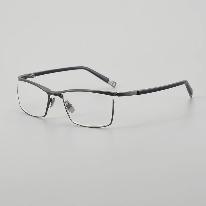 Muzz Men's Full Rim Square Brow Line Titanium Eyeglasses 45663