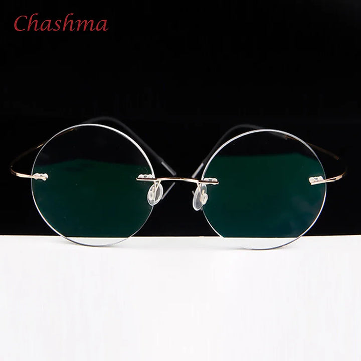 Chashma Ochki Unisex Rimless Cat Eye 2g Titanium Eyeglasses 003 Rimless Chashma Ochki Shape C  