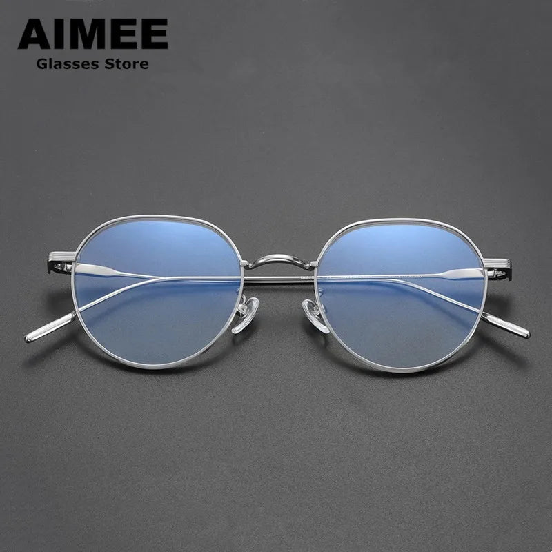 Aimee Women's Full Rim Round Titanium Eyeglasses 50138