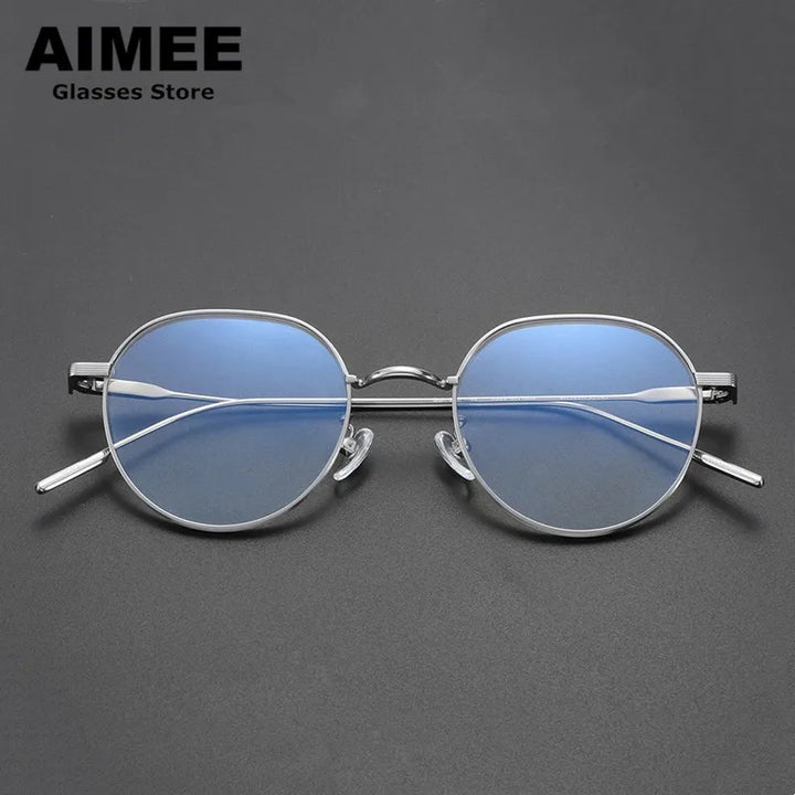 Aimee Women's Full Rim Round Titanium Eyeglasses 50138