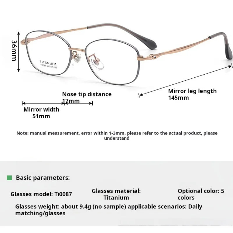 Xbora Women's Full Rim Oval Polygon Titanium Eyeglasses 540087