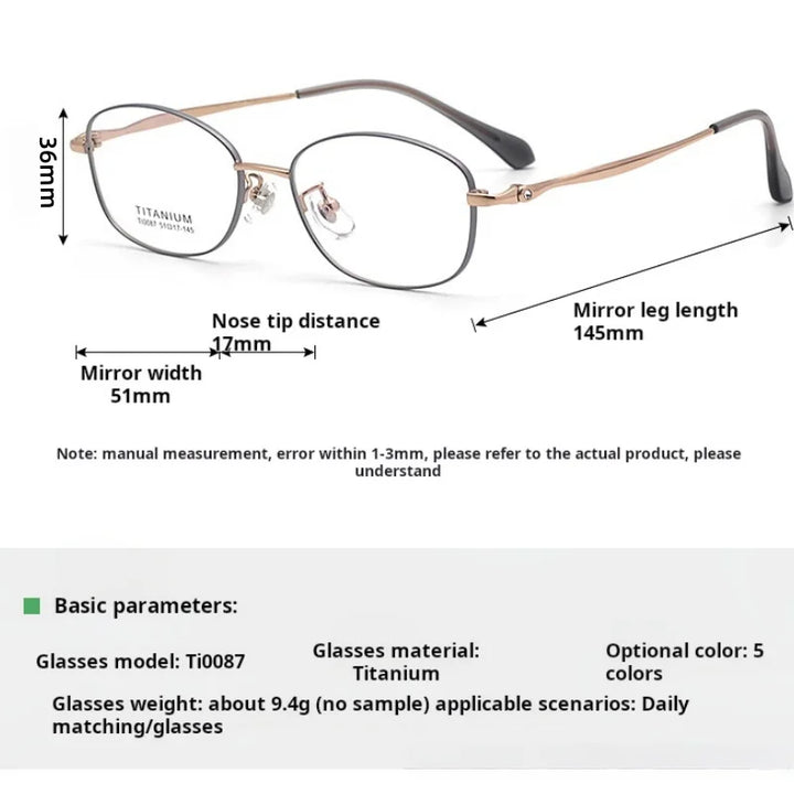 Xbora Women's Full Rim Oval Polygon Titanium Eyeglasses 540087