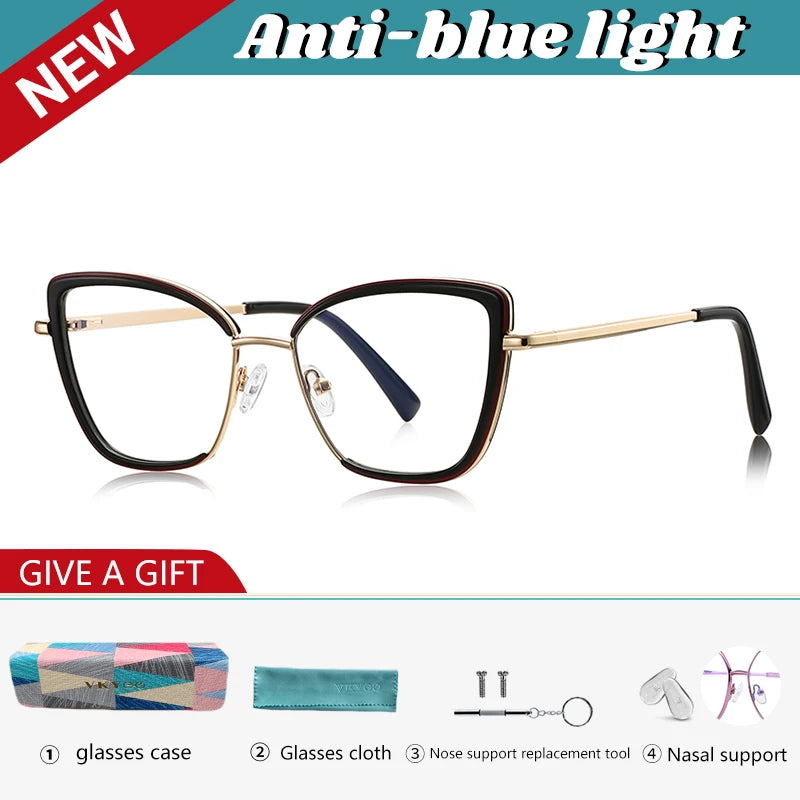 Vicky Women's Full Rim Butterfly Alloy Tr 90 Reading Glasses 31524