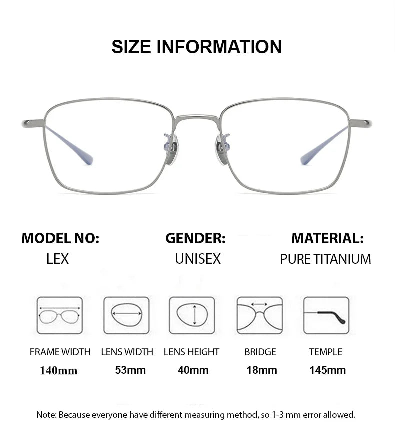 Summer Flower Men's Full Rim Polygon Square Titanium Eyeglasses 814040 Full Rim Summer Flower