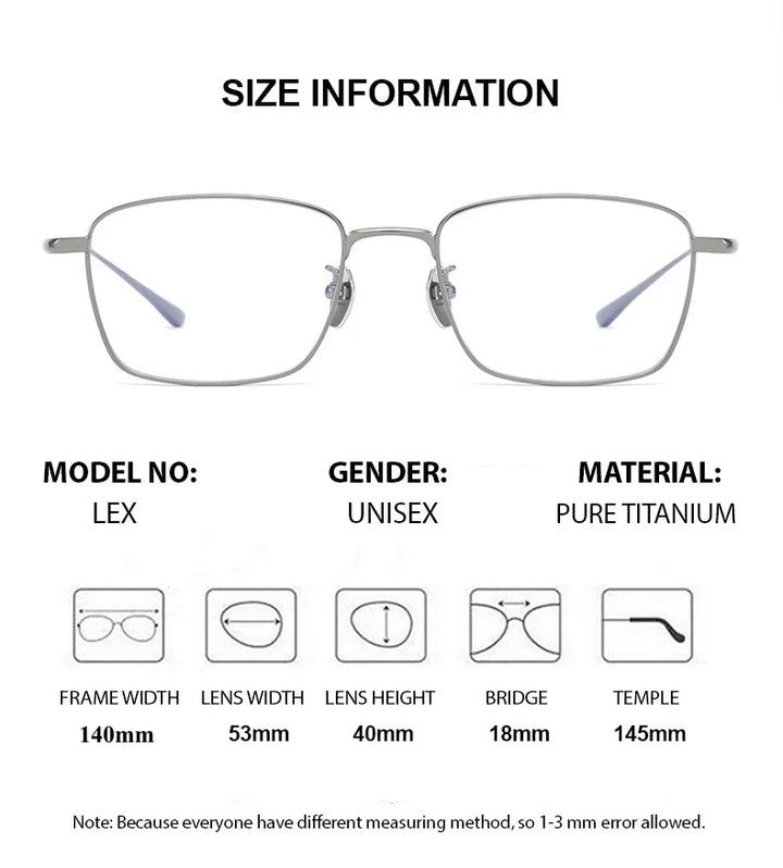 Summer Flower Men's Full Rim Polygon Square Titanium Eyeglasses 814040 Full Rim Summer Flower