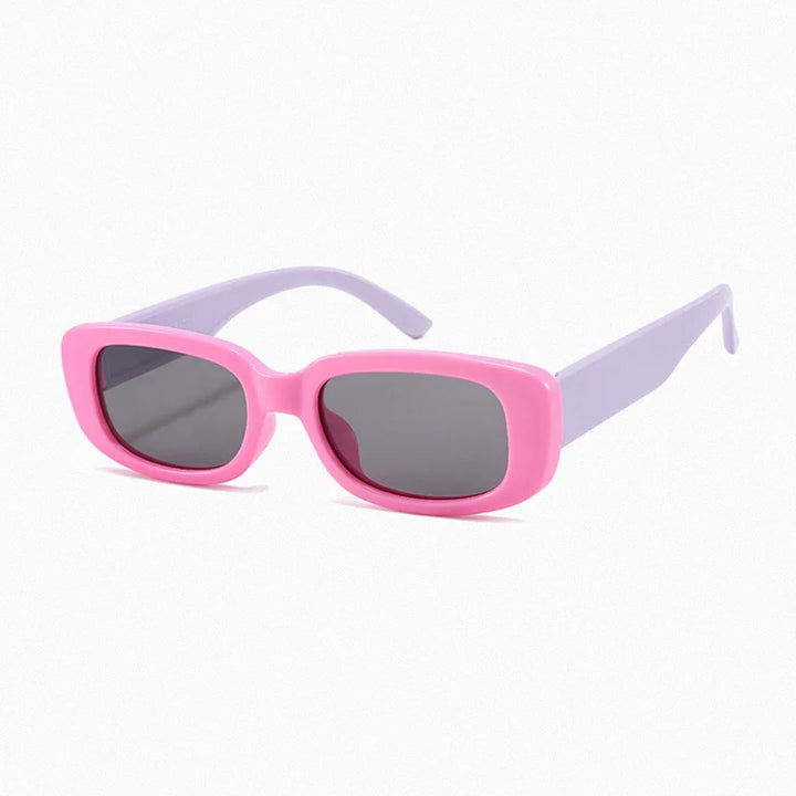 Ralferty Unisex Youth's Full Rim Rectangle Acetate Polarized Sunglasses R842 Sunglasses Ralferty C42Pink Purple As picture 