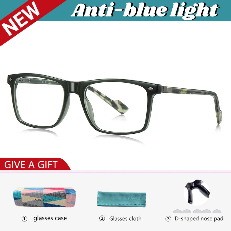 Vicky Men's Full Rim Square Tr 90 Titanium Reading Glasses 77218