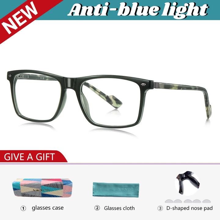 Vicky Men's Full Rim Square Tr 90 Titanium Reading Glasses 77218