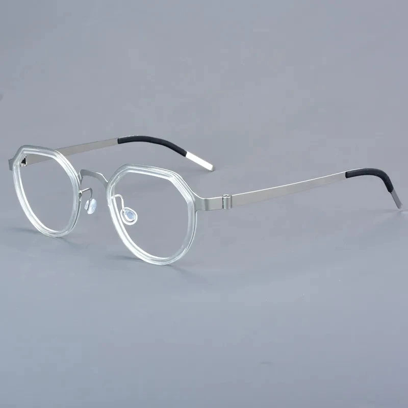 Bobbie Women's Full Rim Flat Top Round Titanium Acetate Eyeglasses 963069