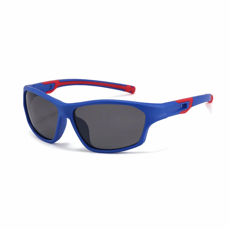 Ralferty Unisex Youth's Full Rim Rectangle Acetate Polarized Sunglasses R704 Sunglasses Ralferty C2 Blue Red CHINA As picture