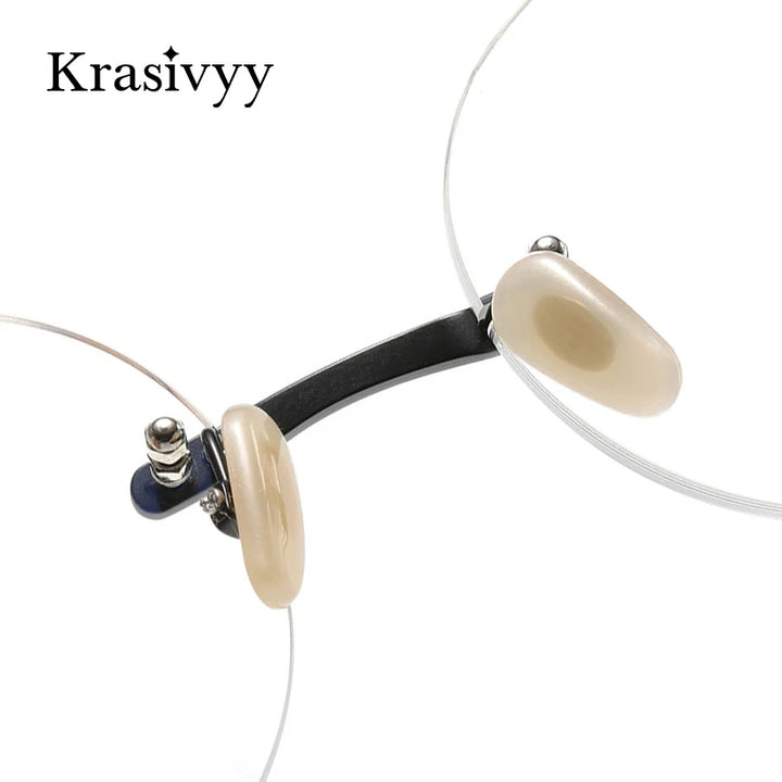 Krasivyy Men's Rimless Round Titanium Eyeglasses K5933 Rimless Krasivyy   