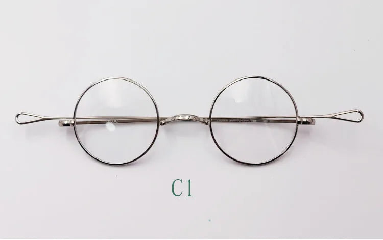Yujo Unisex Full Rim Round Pure Titanium Eyeglasses Classic — view 4 | Yujo at FuzWeb