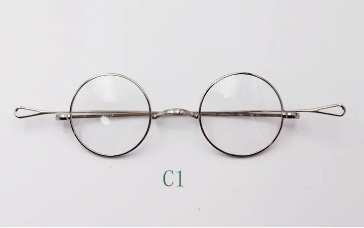 Yujo Unisex Full Rim Round Pure Titanium Eyeglasses Classic — view 4 | Yujo at FuzWeb