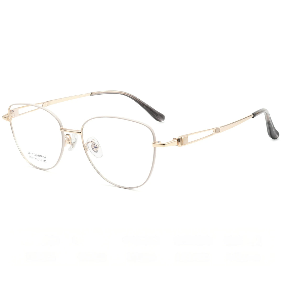 Yimaruili Unisex Full Rim Cat-Eye Pure Titanium Eyeglasses 80927 — view 7 | Yimaruili at FuzWeb