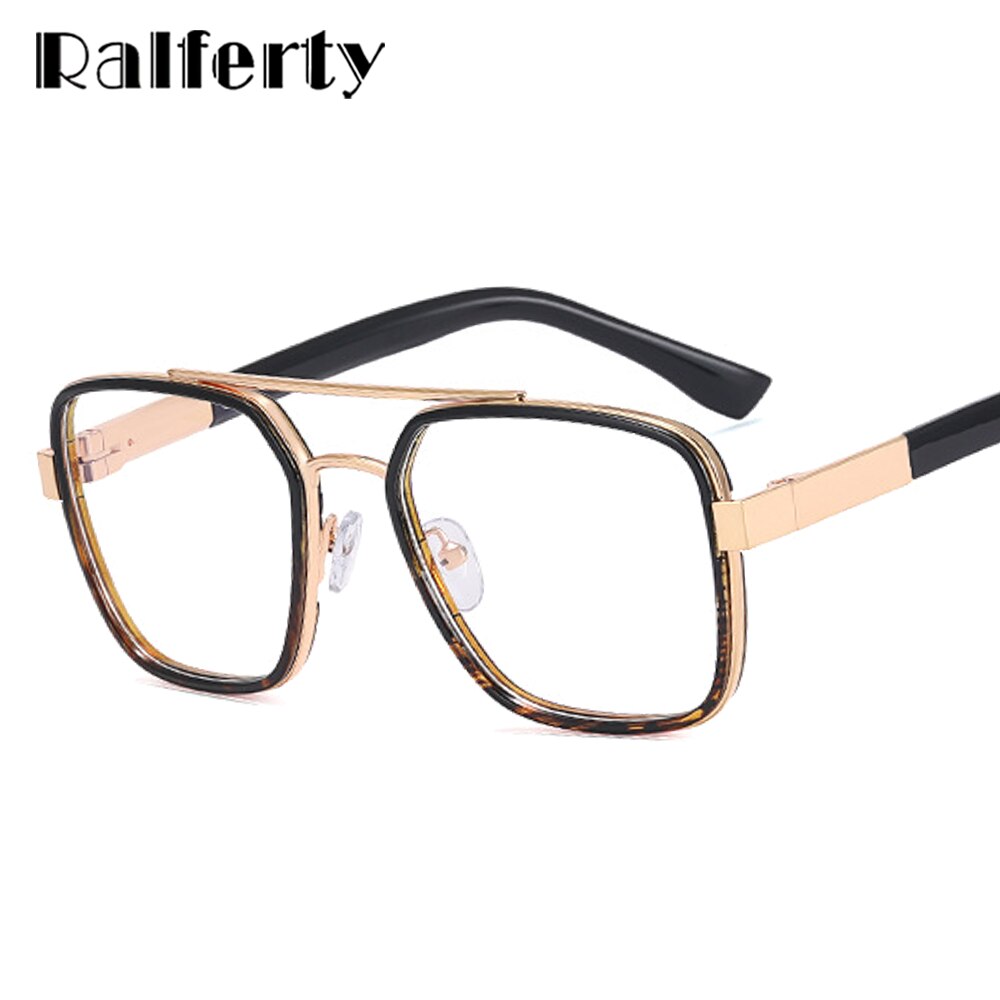Ralferty Men's Full Rim Big Square Double Bridge Eyeglasses F81085 Full Rim Ralferty   