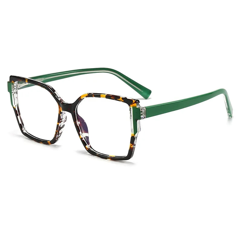 CCspace Women's Full Rim Square Cat Eye Polycarbonate Eyeglasses 301332 Full Rim CCspace Green  