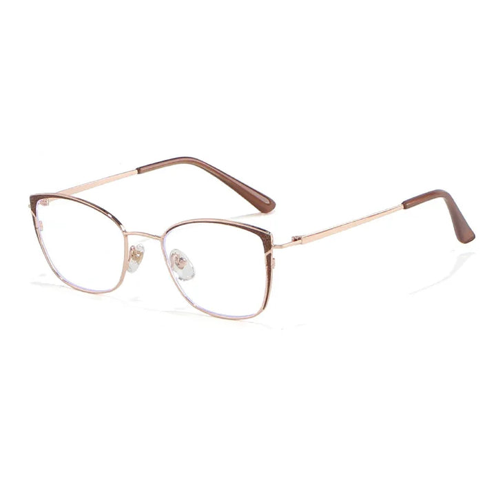 Xbora Women's Full Rim Square Cat Eye Alloy Eyeglasses 93065