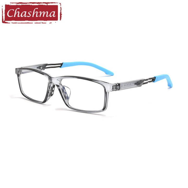 Chashma Unisex Full Rim Square Tr 90 Sport Eyeglasses 6021 Full Rim Chashma Transparent Gray  