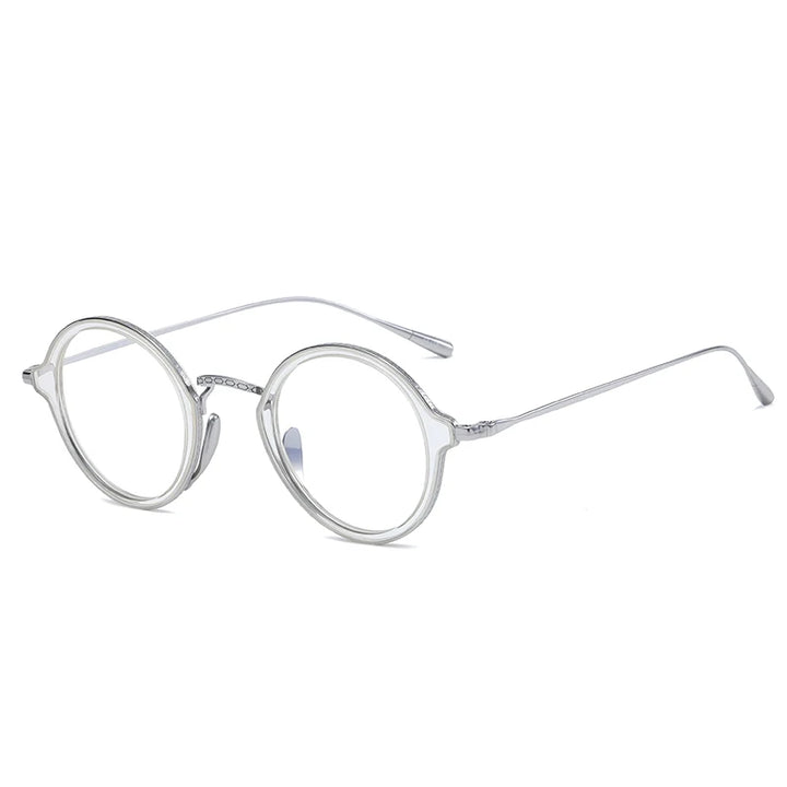 Muzz Women's Full Rim Round Titanium Acetate Eyeglasses 1110 Full Rim Muzz C1  