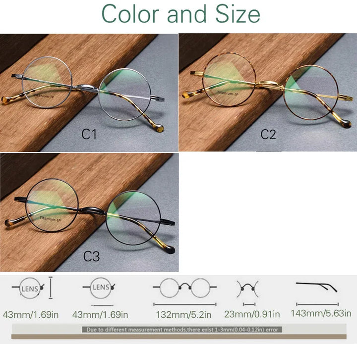 Yujo Women's Full Rim Round Titanium Eyeglasses 520132