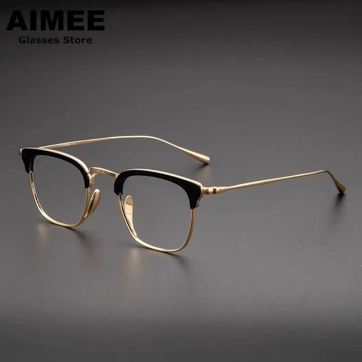 Aimee Women's Full Rim Square Titanium Acetate Eyeglasses 1121112 Full Rim Aimee   