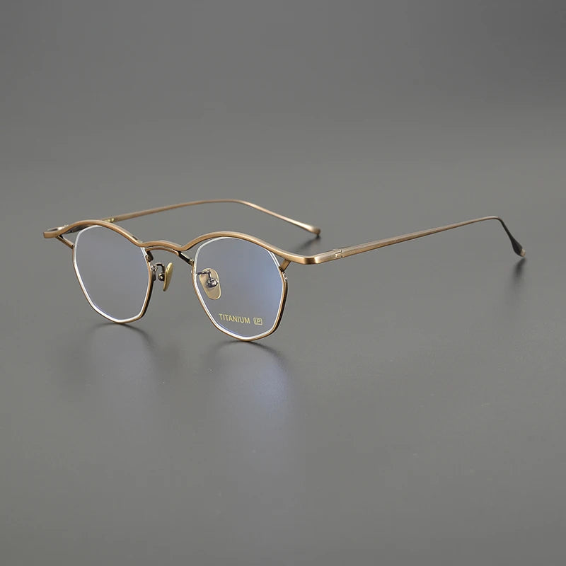 Gatenac Unisex Full Rim Square Titanium Eyeglasses Gxyj1486 Full Rim Gatenac Bronze  